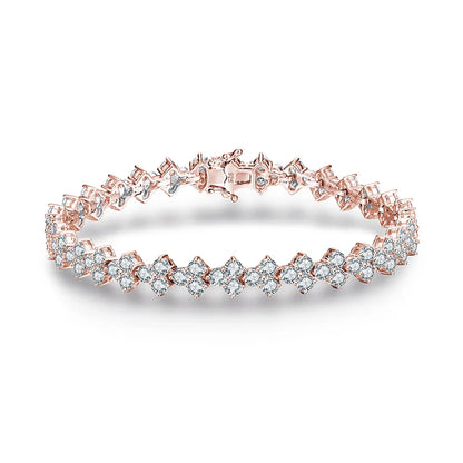 Women's S925 Moissanite Diamond Heart Link Bracelet