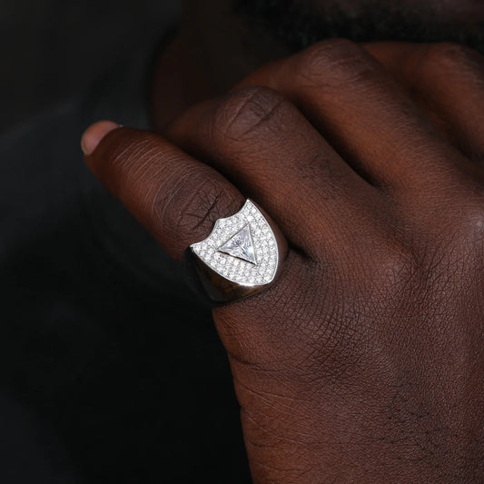 S925 MOISSANITE SHIELD RING