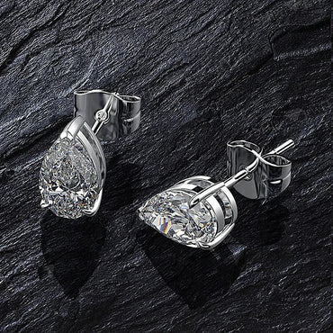 Women's S925 Moissanite Pear Diamond Stud Earrings