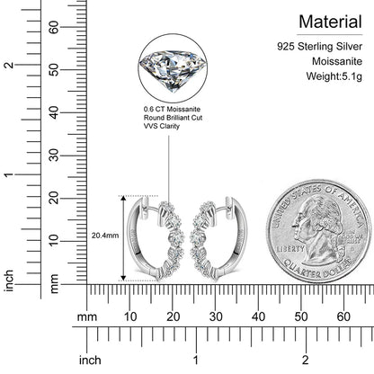 Moissanite Royal Coster Tennis Huggie Earrings