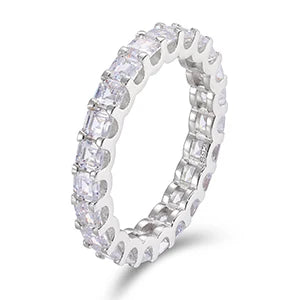 S925 Moissanite Baguette Cut Eternity Band Ring