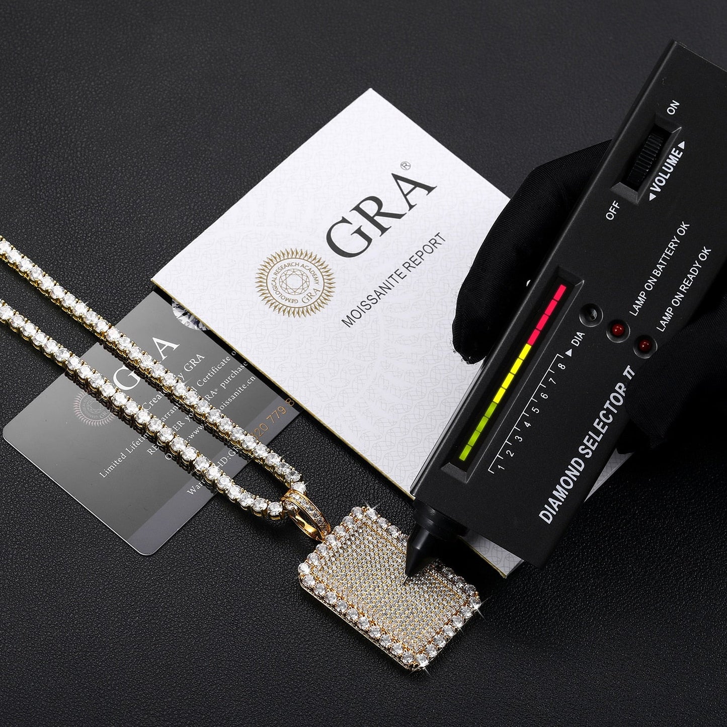 S925 Streamline Tag Moissanite Diamond Pendant
