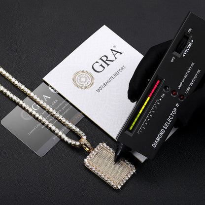S925 Streamline Tag Moissanite Diamond Pendant