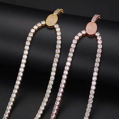 5MM Iced Out Tennis Cross Dropped Link Chain Necklace