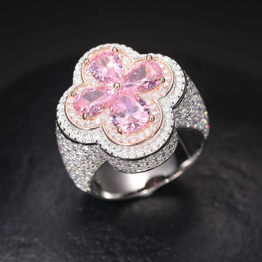MOISSANITE ROSE GOLD LUCKY CLOVER RING