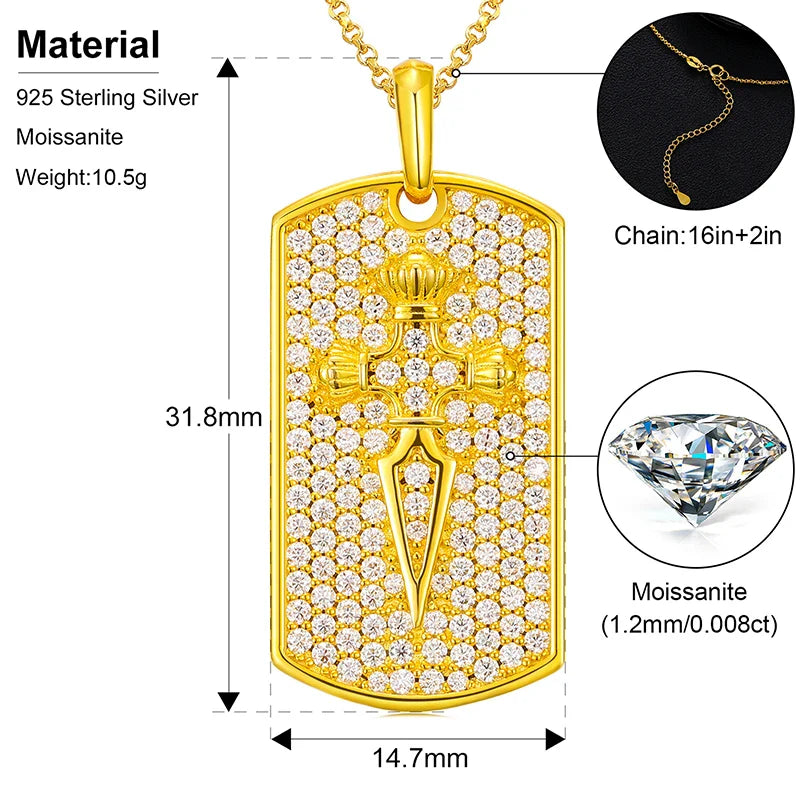 S925 Sword Tag Pendant