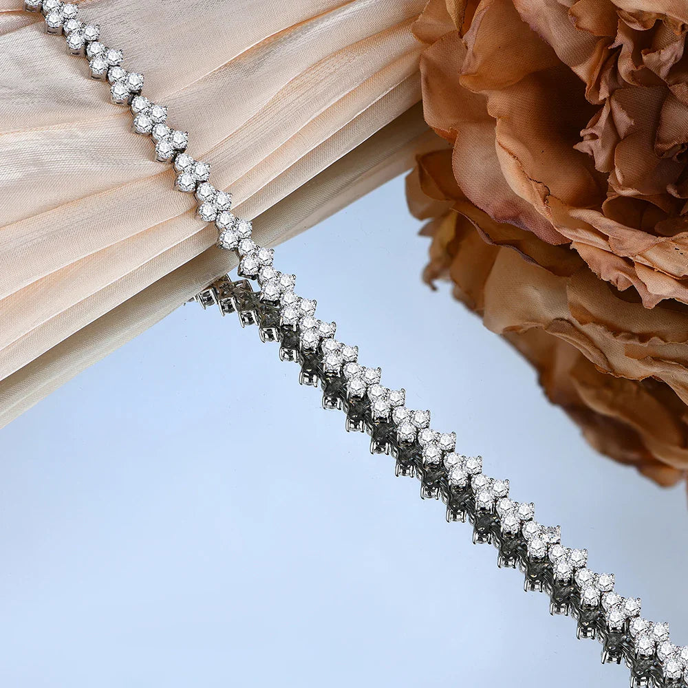 Women's S925 Moissanite Diamond Heart Link Bracelet