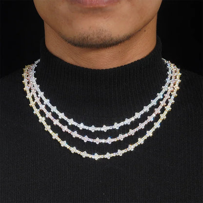 3MM S925 MOISSANITE HONEYCOMB DIAMOND LINK NECKLACE