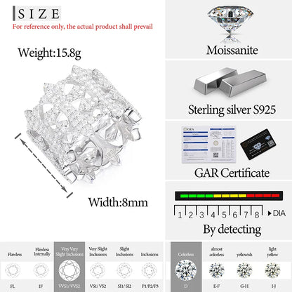 S925 Moissanite Fleuree Cross Diamond Ring