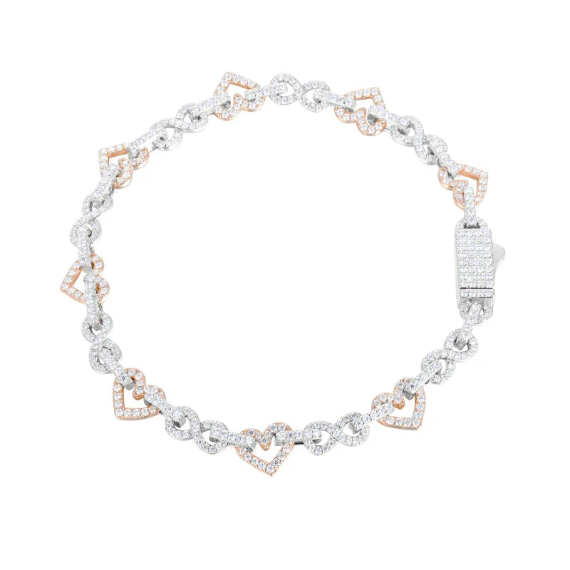 S925 Moissanite Infinity Diamond Heart Bracelet