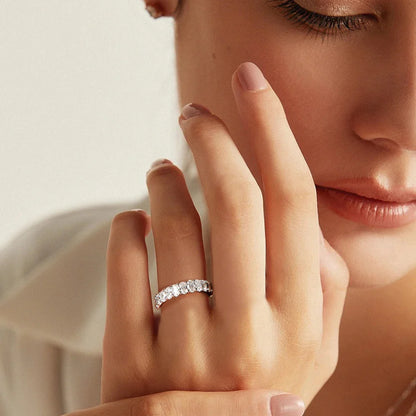 Women's S925 Moissanite Oval Tennis Ring
