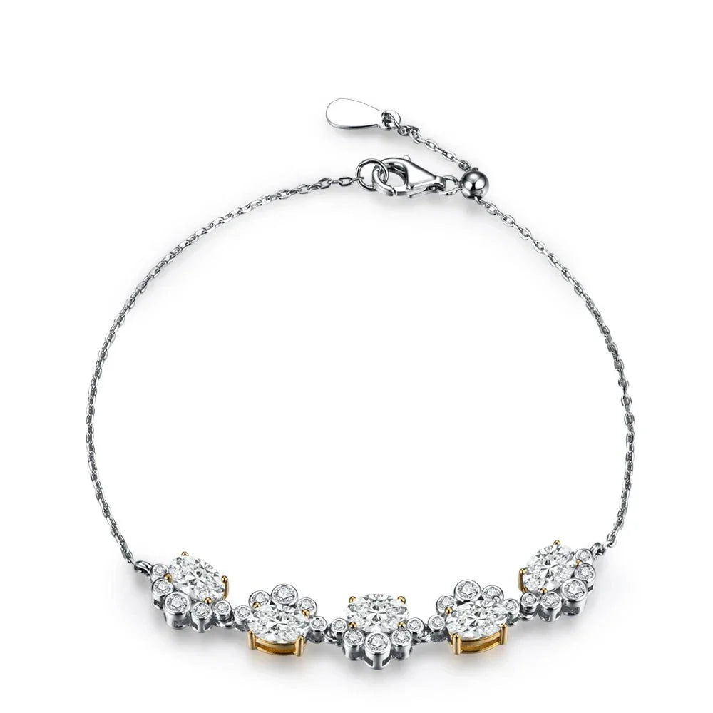 Women's S925 Moissanite Bling-Diamond Bear Feet Shape Bracelet