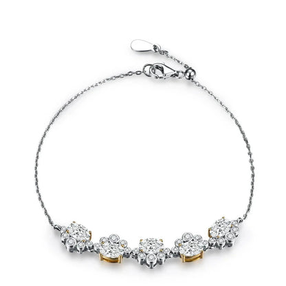 Women's S925 Moissanite Bling-Diamond Bear Feet Shape Bracelet