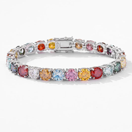 S925 Moissanite Multicolor Tennis Bracelet - 6.5MM