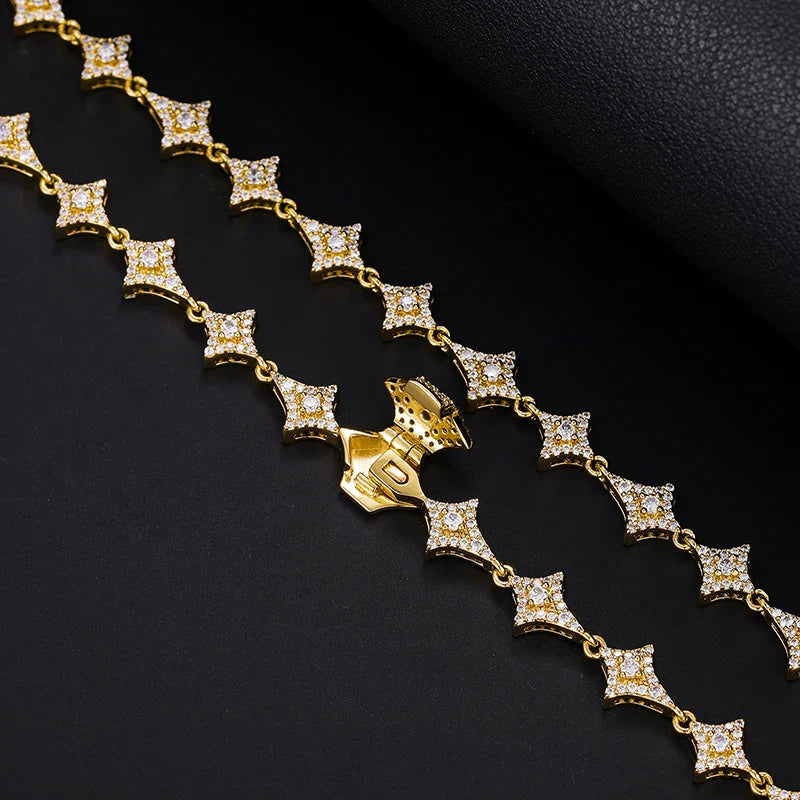 S925 VVS MOISSANITE STAR LINK NECKLACE