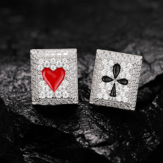 S925 Moissanite Poker Studs Earrings