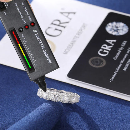 S925 Moissanite Clustered Tennis Diamond Ring