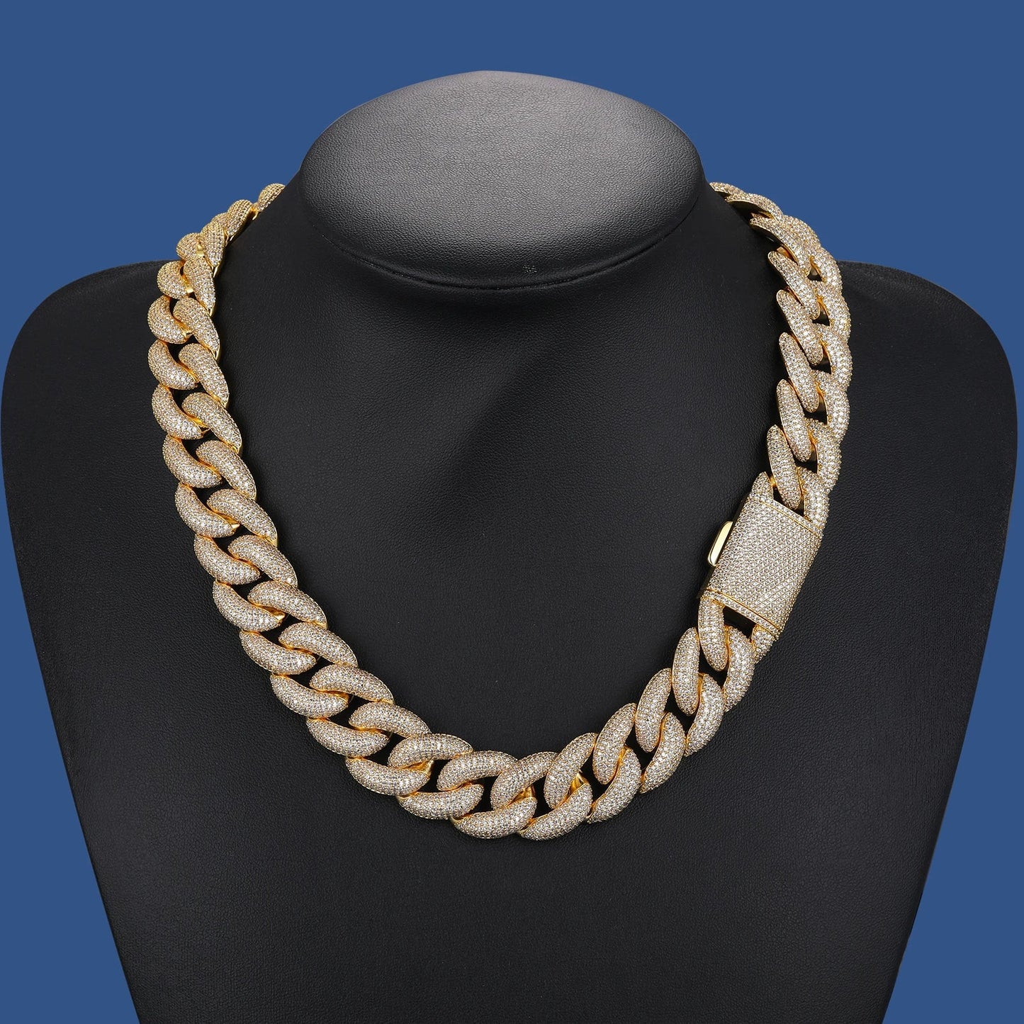 20mm S925 Moissanite Curb Cuban Chain