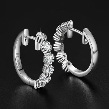 Moissanite Royal Coster Tennis Huggie Earrings