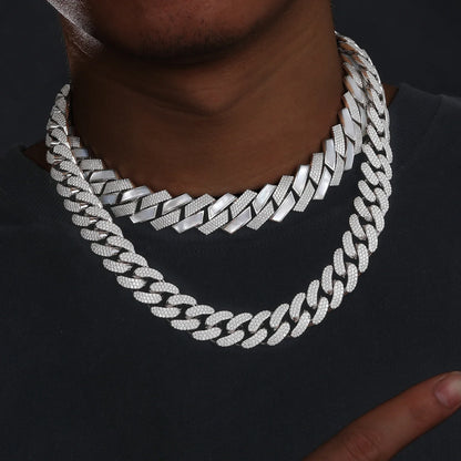 15mm S925 Moissanite Curb Cuban Chain