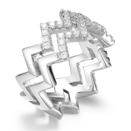 S925 Moissanite Zig Zag Ring
