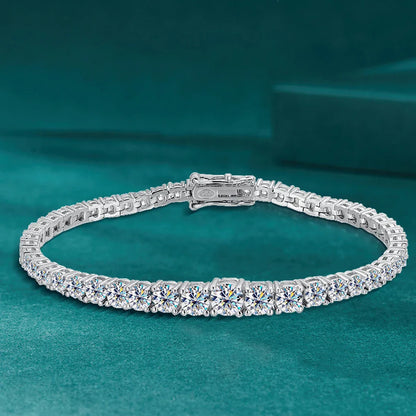 3-5mm S925 Moissanite Curved Tennis Bracelet