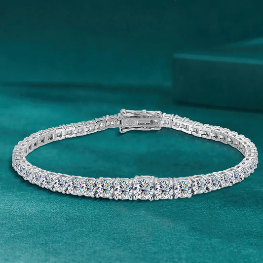 3-5mm S925 Moissanite Curved Tennis Bracelet