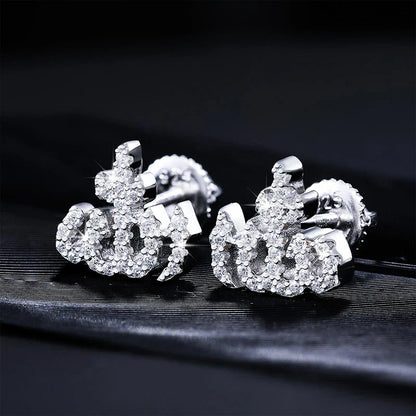 S925 Moissanite Allah Diamond Earrings