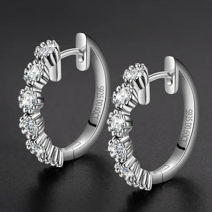 Moissanite Royal Coster Tennis Huggie Earrings