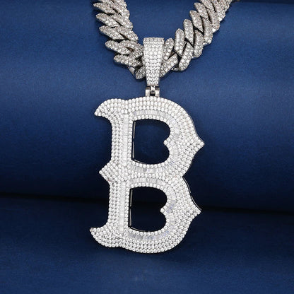 Moissanite Bosox A-Z Letter Pendant
