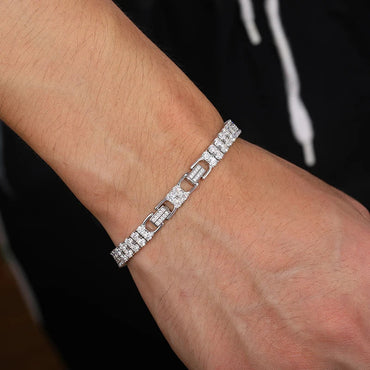 S925 6MM 2 Rows Moissanite Diamond Tennis Bracelet/Necklace