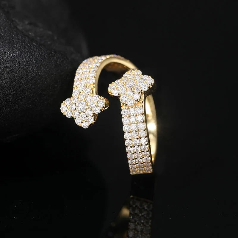 S925 Moissanite Clover Ring