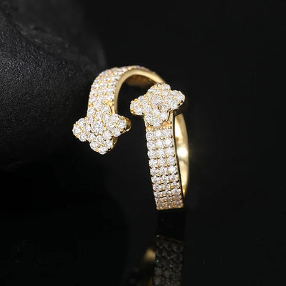 S925 Moissanite Clover Ring
