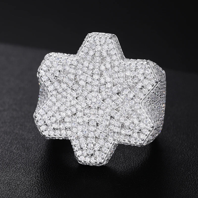 S925 Moissanite Snowflake Diamond Ring