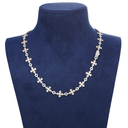 12mm S925 Moissanite Flared Cross Link Chain