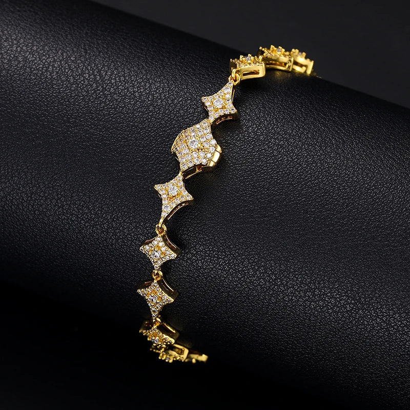 S925 VVS Moissanite Star Link Bracelet