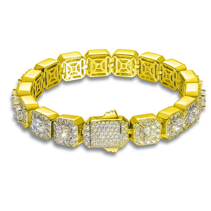 S925 Moissanite Clustered Tennis Bracelet - 5/6.5/8mm