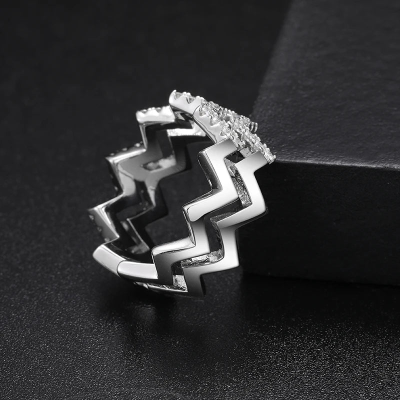 S925 Moissanite Zig Zag Ring
