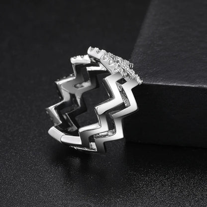 S925 Moissanite Zig Zag Ring