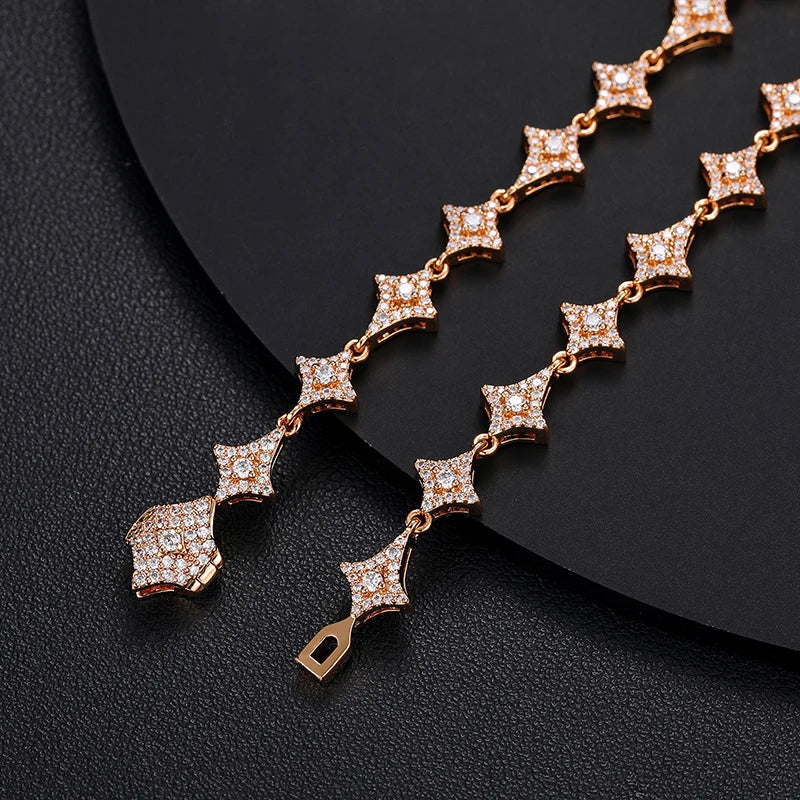 S925 VVS MOISSANITE STAR LINK NECKLACE