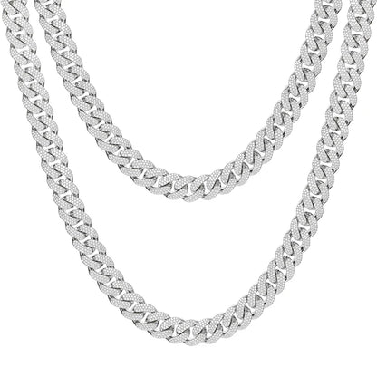15mm S925 Moissanite Curb Cuban Chain
