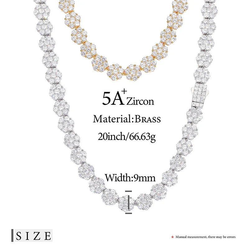 S925 Moissanite VVS1 Flower Diamond Link Chain Bracelet
