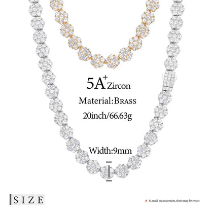S925 Moissanite VVS1 Flower Diamond Link Chain Bracelet