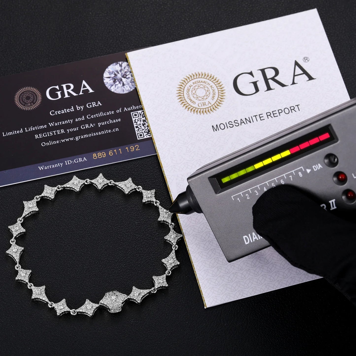 S925 VVS Moissanite Star Link Bracelet