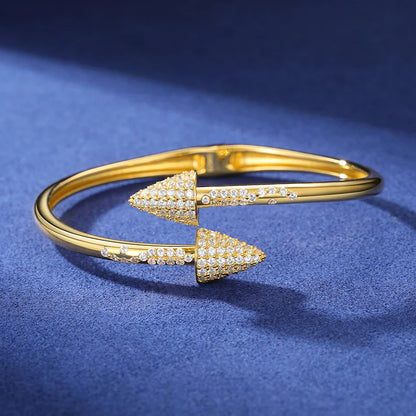 New S925 Moissanite Arrow Men Cuff Bracelet