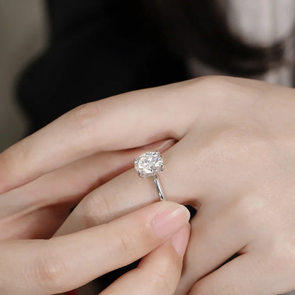 S925 Oval Cut Moissanite Diamond Necklace & Ring Set