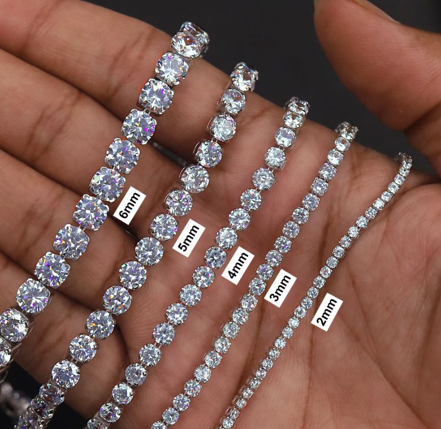 3-5MM S925 Moissanite Tennis Necklace in Gold/White Gold