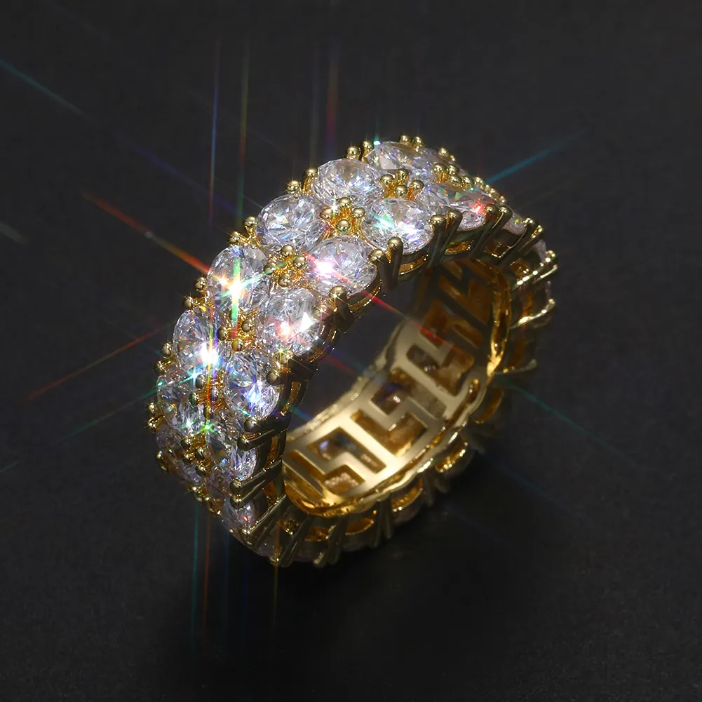 10mm S925 2 Row Moissanite Eternity Ring