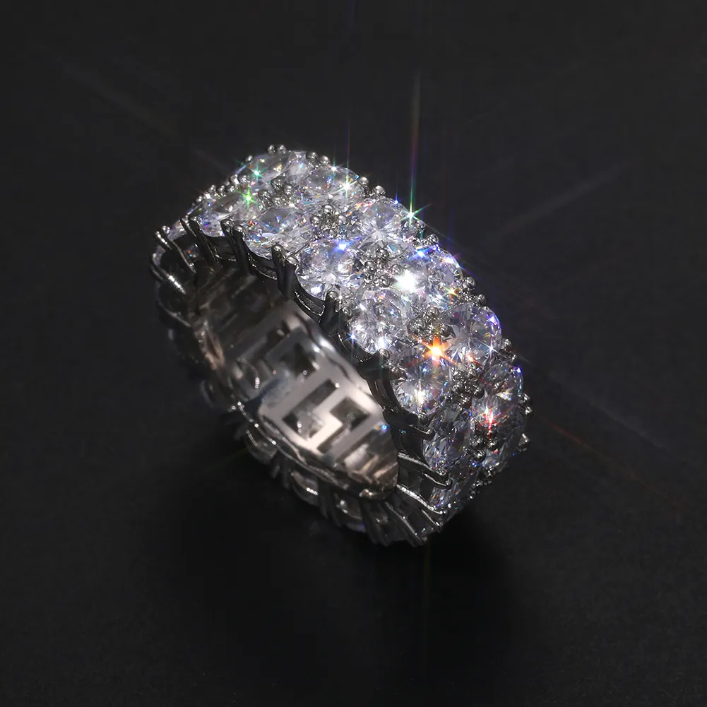 10mm S925 2 Row Moissanite Eternity Ring