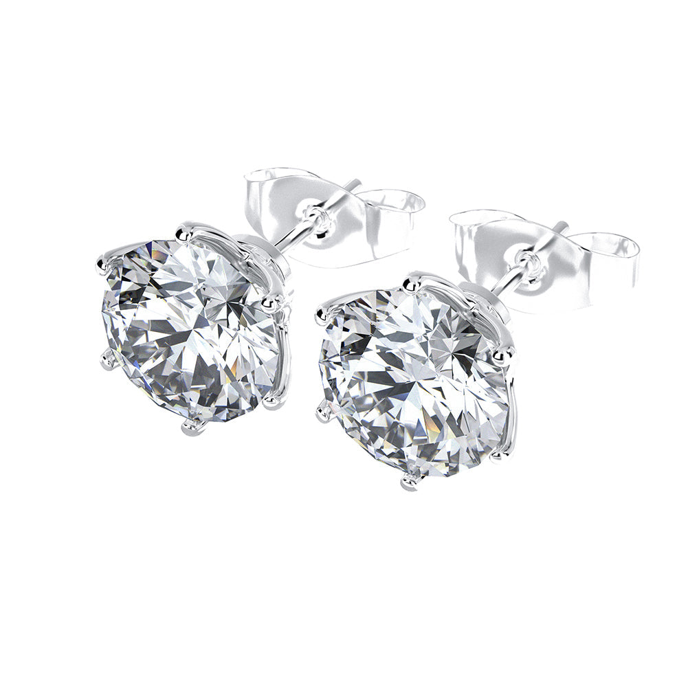 New Iced Round Cut VVS1 Moissanite Earrings - Gold/White Gold